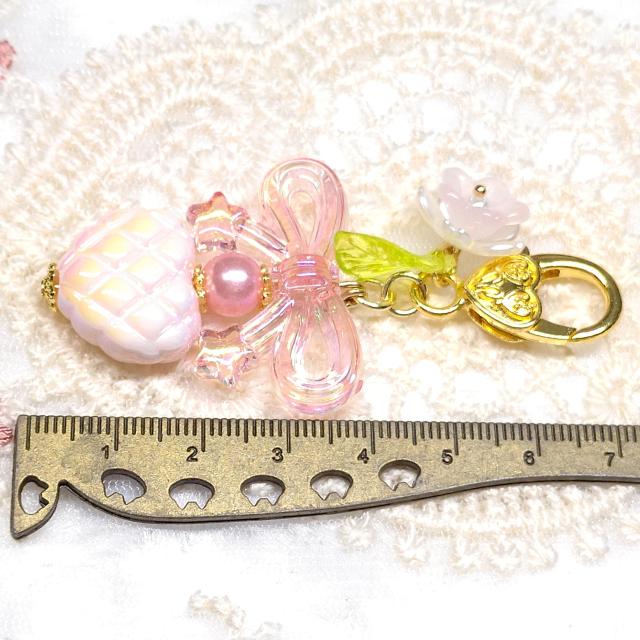 ハンドメイド☆キーホルダー☆クリアリボン ピンク☆ハート < 女性ファッション  ハンドメイド☆キーホルダー☆クリアリボン ピンク☆ハート < 女性ファッションの
