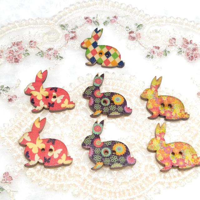 ハンドメイド資材☆ウッドボタン☆うさぎ☆7個セット < ペット/手芸/園芸  ハンドメイド資材☆ウッドボタン☆うさぎ☆7個セット  < ペット/手芸/園芸の