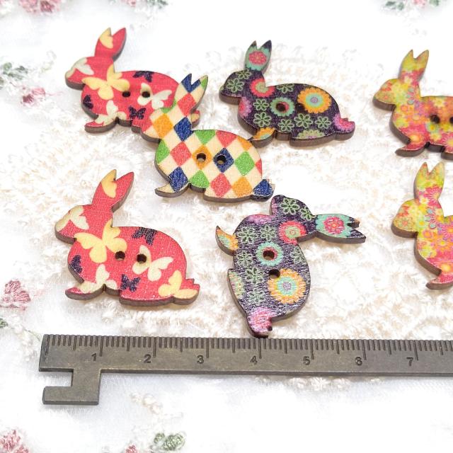 ハンドメイド資材☆ウッドボタン☆うさぎ☆7個セット < ペット/手芸/園芸  ハンドメイド資材☆ウッドボタン☆うさぎ☆7個セット < ペット/手芸/園芸の