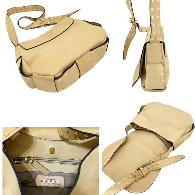 新品マルニMARNIレザー&スタッズ斜め掛けショルダーバッ < ブランド 新品マルニMARNIレザー&スタッズ斜め掛けショルダーバッ < ブランドの