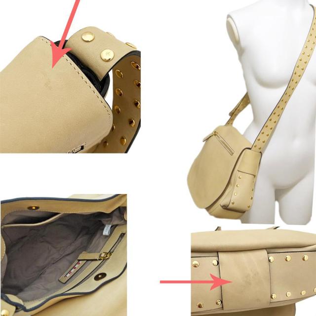 新品マルニMARNIレザー&スタッズ斜め掛けショルダーバッ < ブランド 新品マルニMARNIレザー&スタッズ斜め掛けショルダーバッ < ブランドの