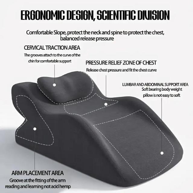 お試し価格2990円★腹筋寝用エルゴノミックデザイン枕 - 調節可能ストラップ付き、背中サポート&脊椎整列  暗灰色 < インテリア/ライフ  お試し価格2990円★腹筋寝用エルゴノミックデザイン枕 - 調節可能ストラップ付き、背中サポート&脊椎整列  暗灰色 < インテリア/ライフの