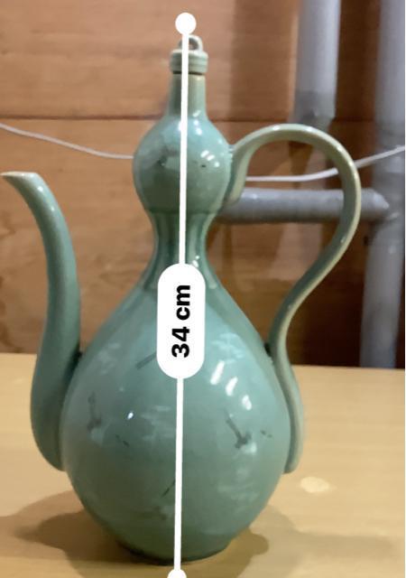 高麗青磁 水差し 水差 茶道具 陶芸 高さ約34cm 幅約23cm < インテリア/ライフ  高麗青磁 水差し 水差 茶道具 陶芸 高さ約34cm 幅約23cm < インテリア/ライフの