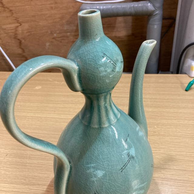 高麗青磁 水差し 水差 茶道具 陶芸 高さ約34cm 幅約23cm < インテリア/ライフ  高麗青磁 水差し 水差 茶道具 陶芸 高さ約34cm 幅約23cm < インテリア/ライフの