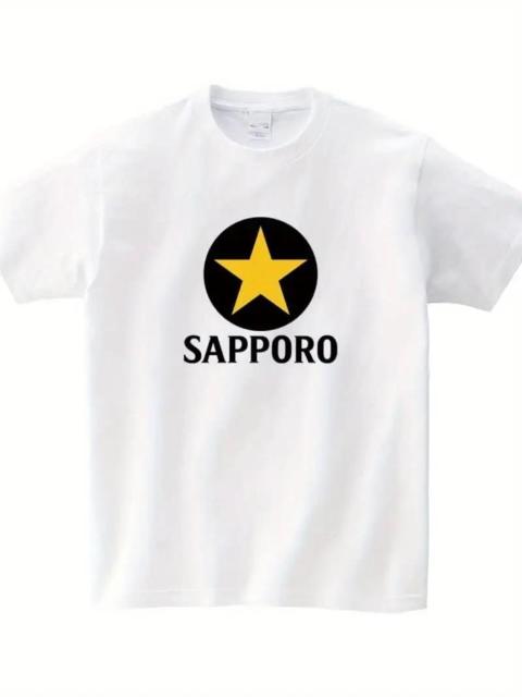超お買い得1490円★サッポロビール メンズ Tシャツ - ホワイト 半袖 ブラック&イエロー ロゴプリント日本サイズL白 < 男性ファッション  超お買い得1490円★サッポロビール メンズ Tシャツ - ホワイト 半袖 ブラック&イエロー ロゴプリント日本サイズL白  < 男性ファッションの