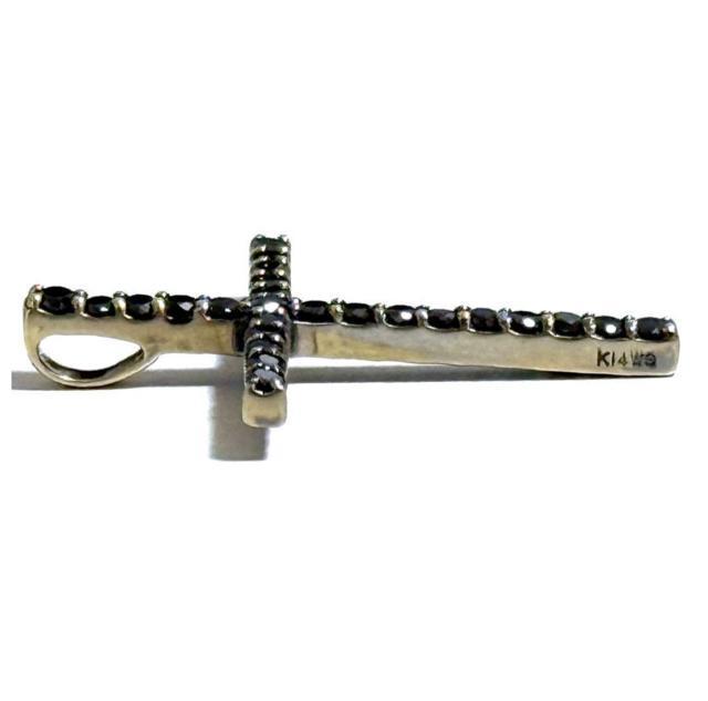 K14WG ブラックダイヤ クロス ペンダントトップ チャーム < 女性アクセサリー/時計 K14WG ブラックダイヤ クロス ペンダントトップ チャーム < 女性アクセサリー/時計の