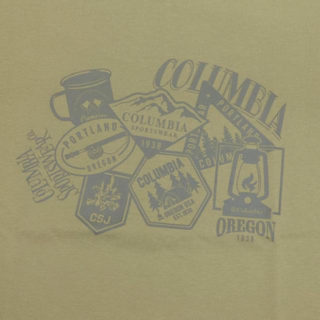 即買☆コロンビア ワッペン グラフィック GN/XLサイズ 半袖Tシャツ 送料無料 グリーン カーキ < 男性ファッション 即買☆コロンビア ワッペン グラフィック GN/XLサイズ 半袖Tシャツ 送料無料 グリーン カーキ < 男性ファッションの