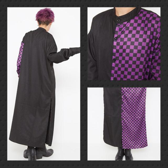 【DrugHoney】市松柄サイドスリット入ロングシャツワンピ < 女性ファッション  【DrugHoney】市松柄サイドスリット入ロングシャツワンピ < 女性ファッションの