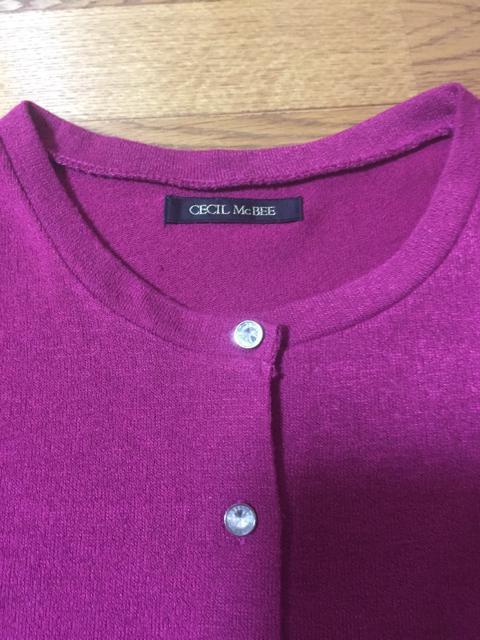 1264.セシルマクビー☆ショート丈カーディガン☆マゼンタ☆M < 女性ファッション  1264.セシルマクビー☆ショート丈カーディガン☆マゼンタ☆M < 女性ファッションの