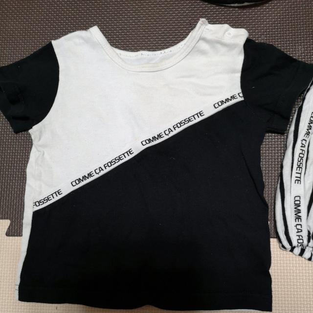 COMME CA FOSSETTEのベビー服上下セットとスタイ80cm < キッズ/ベビー  COMME CA FOSSETTEのベビー服上下セットとスタイ80cm < キッズ/ベビーの
