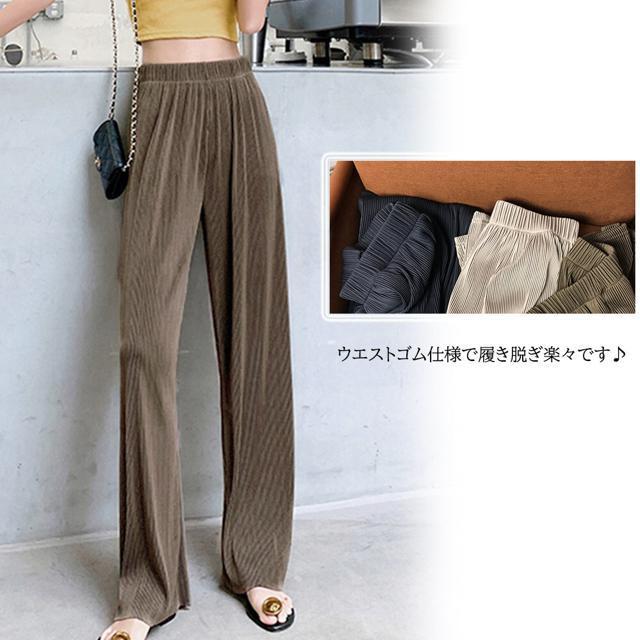 送料無料 新品 プリーツパンツ セルフカットワイドパンツ < 女性ファッション  送料無料 新品 プリーツパンツ セルフカットワイドパンツ < 女性ファッションの