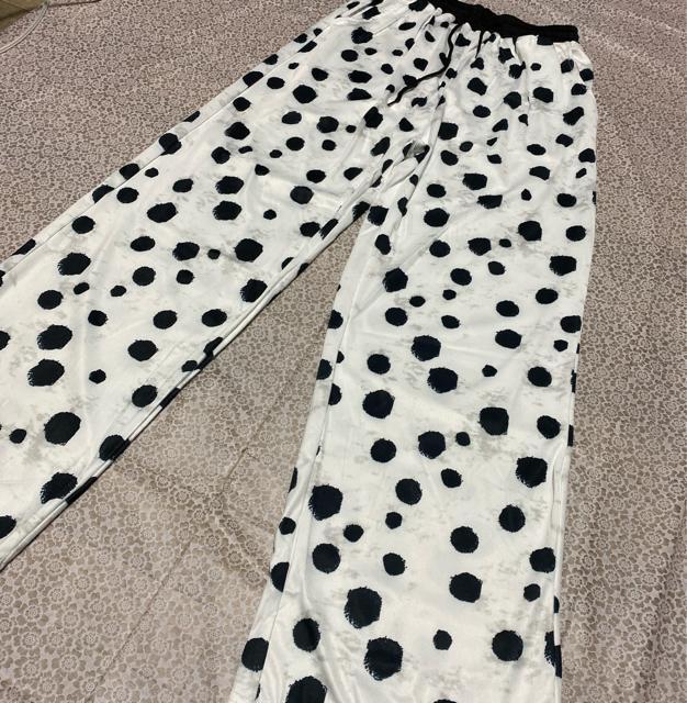 ワイドパンツ ドット柄 ガウチョパンツ オフホワイト 大きいサイズ < 女性ファッション ワイドパンツ ドット柄 ガウチョパンツ オフホワイト 大きいサイズ < 女性ファッションの