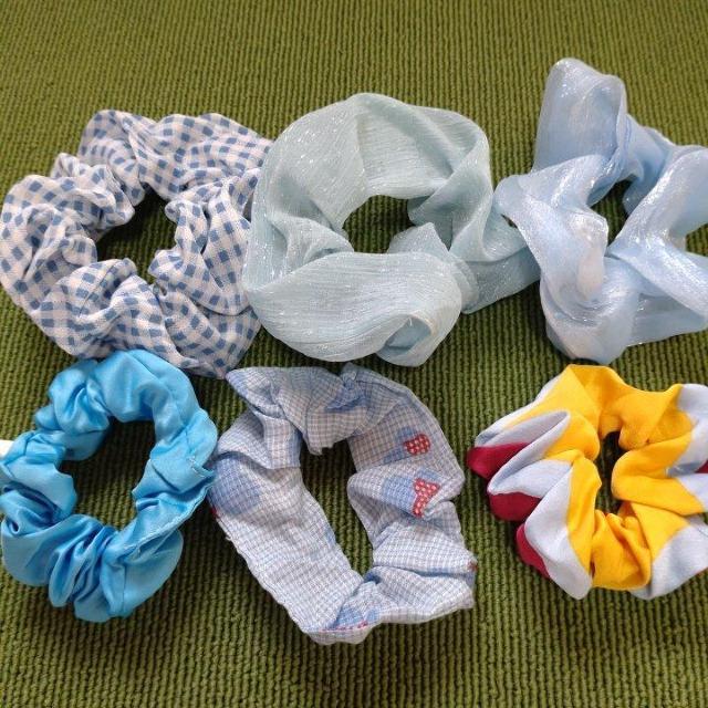 ブルー系シュシュ6個セット < 女性アクセサリー/時計 ブルー系シュシュ6個セット < 女性アクセサリー/時計の