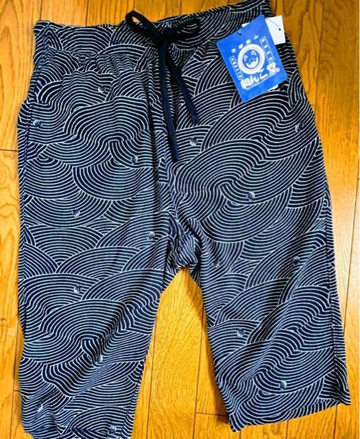 Lサイズ!高貴紳士的!商標登録!黒柴印 和んこ堂!楊柳素材ストレッチ!ネイビー系色合い!両脇&後一つポケット付き!ハーフパンツ! < 男性ファッション  Lサイズ!高貴紳士的!商標登録!黒柴印 和んこ堂!楊柳素材ストレッチ!ネイビー系色合い!両脇&後一つポケット付き!ハーフパンツ!  < 男性ファッションの