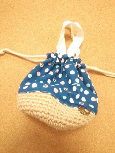 ハンドメイド マリン丸底ミニ巾着(青水玉) < ペット/手芸/園芸  ハンドメイド マリン丸底ミニ巾着(青水玉)  < ペット/手芸/園芸の