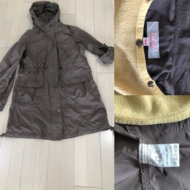★特価★大活躍極美品ライナー付きトレンチコートAWAW コートカーキ着痩せウエスト紐調整くびれ美人体型カバー大活躍フード付き < 女性ファッション  ★特価★大活躍極美品ライナー付きトレンチコートAWAW コートカーキ着痩せウエスト紐調整くびれ美人体型カバー大活躍フード付き < 女性ファッションの