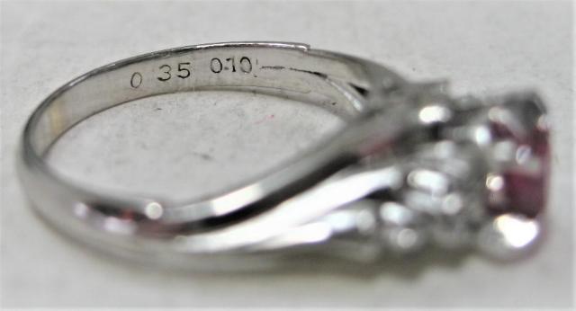 Pt900 プラチナ リング 指輪 ルビー0.35ct ダイヤ0.10ct < 女性アクセサリー/時計  Pt900 プラチナ リング 指輪 ルビー0.35ct ダイヤ0.10ct < 女性アクセサリー/時計の