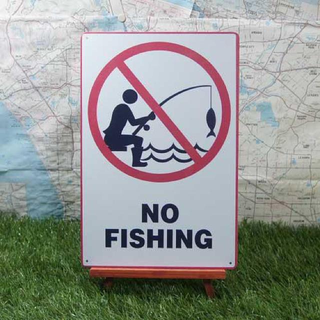 新品【ブリキ看板】No Fishing/釣り禁止 標識 < ホビー  新品【ブリキ看板】No Fishing/釣り禁止 標識  < ホビーの