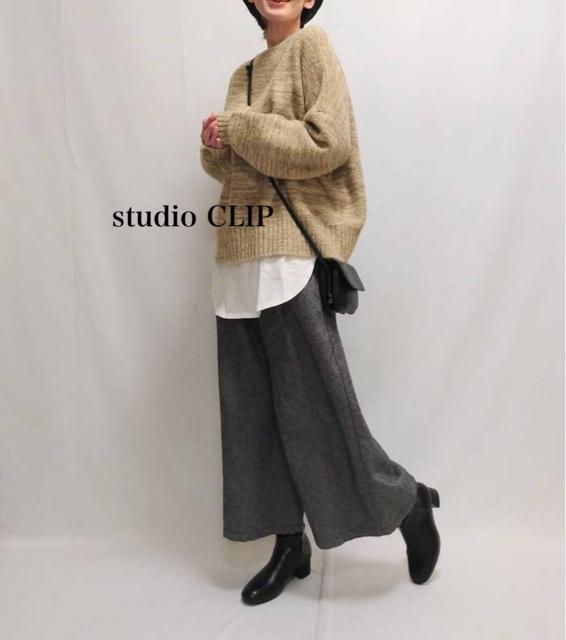 新品 studio CLIP★ミックスヤーントップス < 女性ファッション  新品 studio CLIP★ミックスヤーントップス < 女性ファッションの