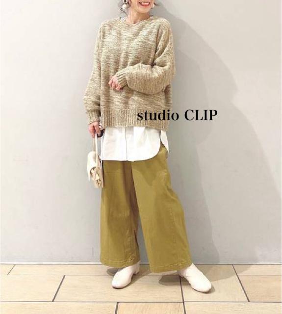 新品 studio CLIP★ミックスヤーントップス < 女性ファッション  新品 studio CLIP★ミックスヤーントップス < 女性ファッションの