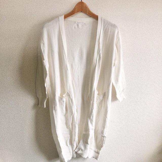 ◆LOWRYS FARM/ローリーズファーム◆定番長袖ロングカーディガン★ホワイトM*体型カバーにも♪ < ブランド  ◆LOWRYS FARM/ローリーズファーム◆定番長袖ロングカーディガン★ホワイトM*体型カバーにも♪  < ブランドの