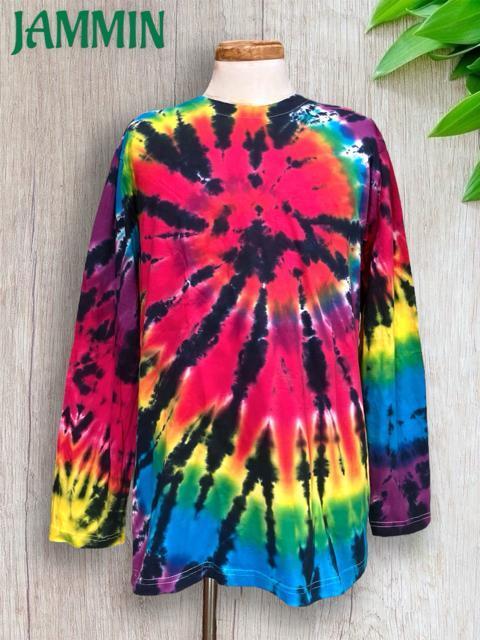 タイダイロンT アジアン サイケ ヒッピー カラフル レインボー < 男性ファッション  タイダイロンT アジアン サイケ ヒッピー カラフル レインボー  < 男性ファッションの