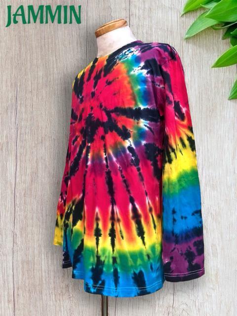 タイダイロンT アジアン サイケ ヒッピー カラフル レインボー < 男性ファッション  タイダイロンT アジアン サイケ ヒッピー カラフル レインボー < 男性ファッションの