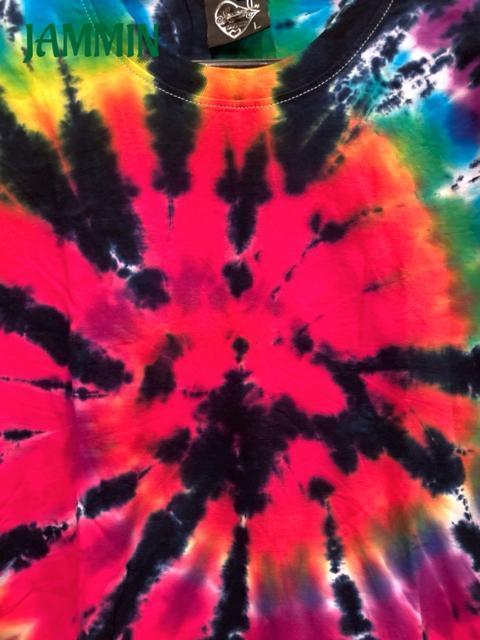 タイダイロンT アジアン サイケ ヒッピー カラフル レインボー < 男性ファッション  タイダイロンT アジアン サイケ ヒッピー カラフル レインボー < 男性ファッションの