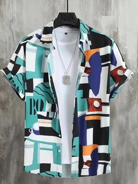 爆ヤス価格990円★メンズ半袖ボタンアップラペルシャツ、ハワイアンスタイル USAサイズS(日本サイズL相当) < 男性ファッション 爆ヤス価格990円★メンズ半袖ボタンアップラペルシャツ、ハワイアンスタイル USAサイズS(日本サイズL相当) < 男性ファッションの
