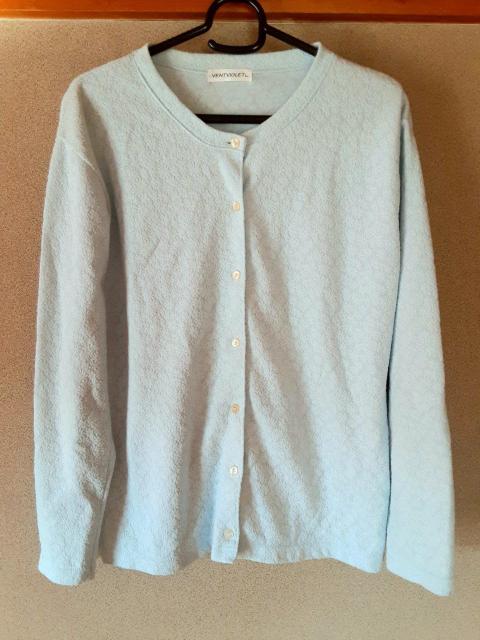 VENTVIOLET 大きいサイズ L カーディガン カットソー トップス 水色 ライトブルー 長袖 レディース 洋服 ブラウス < 女性ファッション VENTVIOLET 大きいサイズ L カーディガン カットソー トップス 水色 ライトブルー 長袖 レディース 洋服 ブラウス < 女性ファッションの