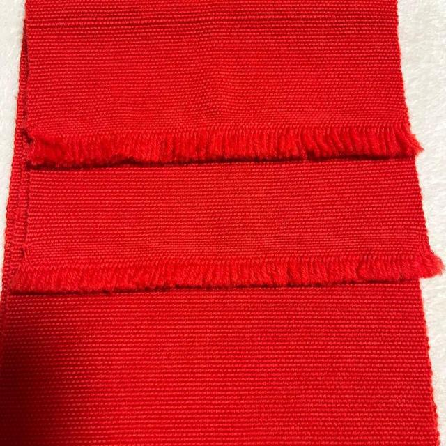 半幅帯 本場筑前博多織 ウール 赤 純毛 < 女性ファッション 半幅帯 本場筑前博多織 ウール 赤 純毛 < 女性ファッションの