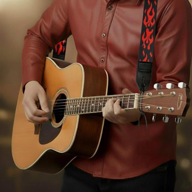 ファイヤーパターン ファイア 火 炎 ギター ストラップ エレキギター アコースティックギター アコギ ベース < ホビー ファイヤーパターン ファイア 火 炎 ギター ストラップ エレキギター アコースティックギター アコギ ベース < ホビーの