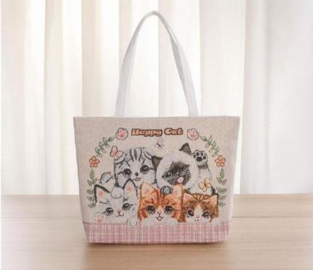 バッグ 鞄 トートバッグ キャンバスバッグ 可愛い猫 ショッピングバッグ 猫 < 女性ファッション  バッグ 鞄 トートバッグ キャンバスバッグ 可愛い猫 ショッピングバッグ 猫  < 女性ファッションの