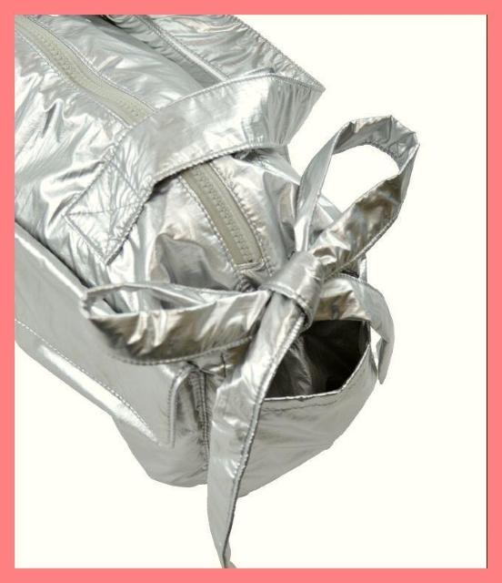 ☆今期新品☆定価3960円♪超軽量収納力◎!サイドリボンシルバーボストンバッグ☆ < 女性ファッション ☆今期新品☆定価3960円♪超軽量収納力◎!サイドリボンシルバーボストンバッグ☆ < 女性ファッションの