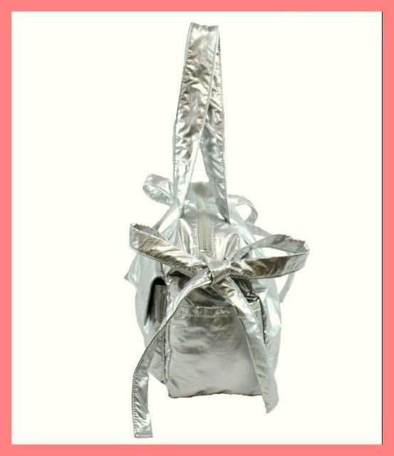 ☆今期新品☆定価3960円♪超軽量収納力◎!サイドリボンシルバーボストンバッグ☆ < 女性ファッション ☆今期新品☆定価3960円♪超軽量収納力◎!サイドリボンシルバーボストンバッグ☆ < 女性ファッションの