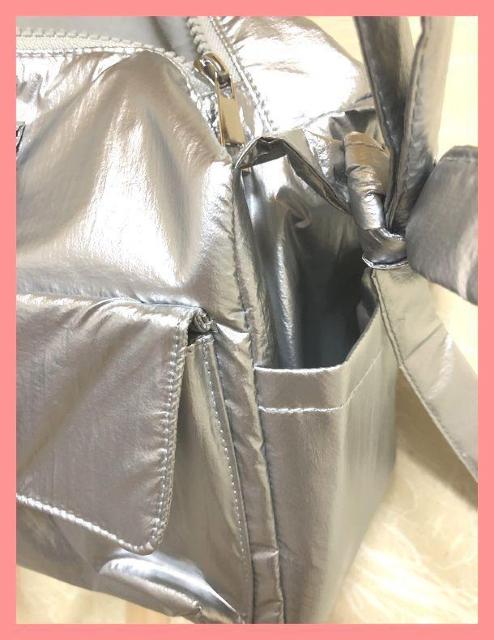 ☆今期新品☆定価3960円♪超軽量収納力◎!サイドリボンシルバーボストンバッグ☆ < 女性ファッション ☆今期新品☆定価3960円♪超軽量収納力◎!サイドリボンシルバーボストンバッグ☆ < 女性ファッションの