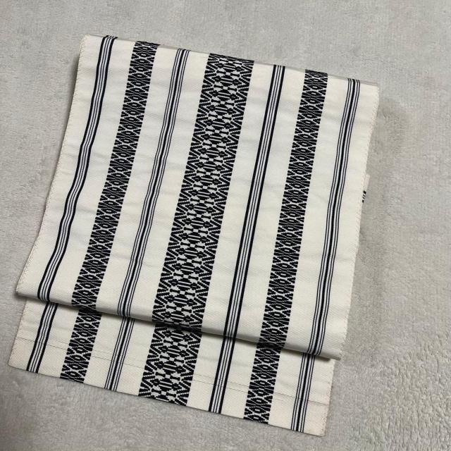 博多織 名古屋帯 献上柄 白地 < 女性ファッション 博多織 名古屋帯 献上柄 白地 < 女性ファッションの