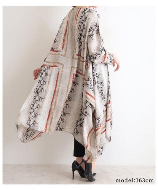 S awa  a l a mode パイソンとベルト柄ロング丈チュニック 新品タグ付き < 女性ファッション  S awa  a l a mode パイソンとベルト柄ロング丈チュニック 新品タグ付き < 女性ファッションの