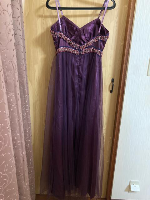 1964.IVONY☆チュール付きロングドレス☆ワインカラー☆サイズM < 女性ファッション  1964.IVONY☆チュール付きロングドレス☆ワインカラー☆サイズM < 女性ファッションの