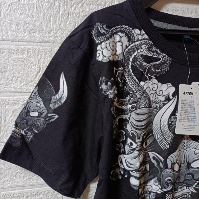 CRAZY BOY★新品★ドラゴン・般若・天狗グラフィック Tシャツ/M < 男性ファッション  CRAZY BOY★新品★ドラゴン・般若・天狗グラフィック Tシャツ/M < 男性ファッションの