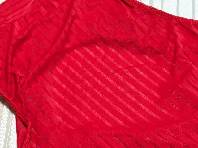 透け感のあるピンストライプ柄★鮮やかレッドが眩しいイベント衣装用ハイレグレオタード★Mサイズ < レジャー/スポーツ 透け感のあるピンストライプ柄★鮮やかレッドが眩しいイベント衣装用ハイレグレオタード★Mサイズ < レジャー/スポーツの