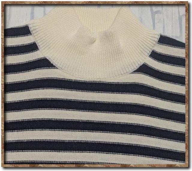 リンホーリン ハイネックボーダーニット 白×濃紺 < 女性ファッション リンホーリン ハイネックボーダーニット 白×濃紺 < 女性ファッションの