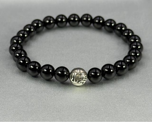シルバー925ch クロスボール 天然石オニキスブレスレット < 男性アクセサリー/時計 シルバー925ch クロスボール 天然石オニキスブレスレット < 男性アクセサリー/時計の