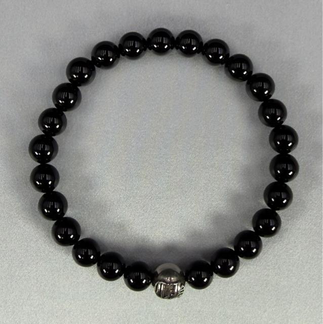 シルバー925ch クロスボール 天然石オニキスブレスレット < 男性アクセサリー/時計 シルバー925ch クロスボール 天然石オニキスブレスレット < 男性アクセサリー/時計の