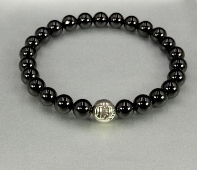 シルバー925ch クロスボール 天然石オニキスブレスレット < 男性アクセサリー/時計 シルバー925ch クロスボール 天然石オニキスブレスレット < 男性アクセサリー/時計の