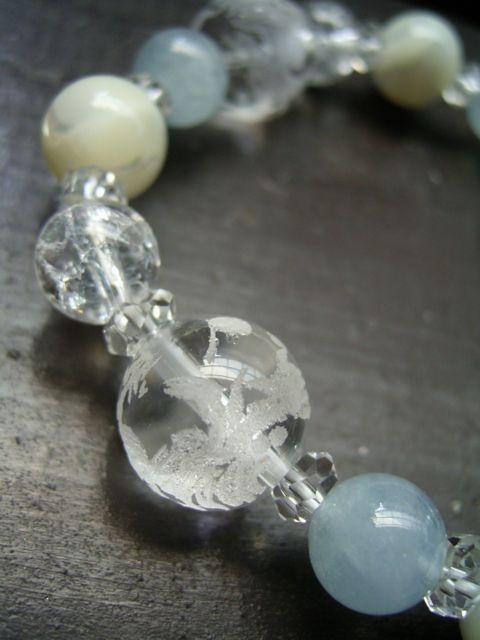 ☆即決☆龍彫水晶xアクアマリンxクラック水晶 < 男性アクセサリー/時計 ☆即決☆龍彫水晶xアクアマリンxクラック水晶 < 男性アクセサリー/時計の