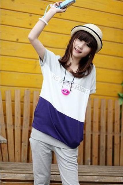 夏大人気!!ボーダーおしゃれ7分丈パンツ上下セット・グレー < 女性ファッション  夏大人気!!ボーダーおしゃれ7分丈パンツ上下セット・グレー < 女性ファッションの