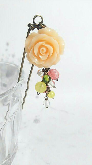 *薔薇のかんざし*花束 18031 < 女性ファッション  *薔薇のかんざし*花束 18031 < 女性ファッションの