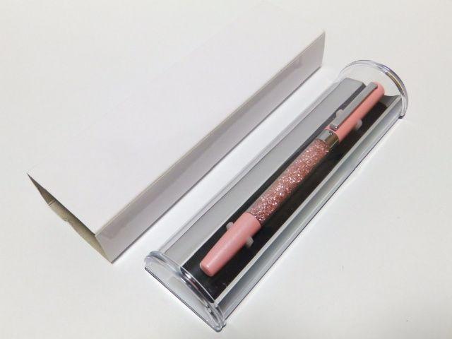 豪華ラインストーン入♪キラキラ キャップ式ボールペン ケース付 ピンク/インク色ブラック < インテリア/ライフ  豪華ラインストーン入♪キラキラ キャップ式ボールペン ケース付 ピンク/インク色ブラック < インテリア/ライフの