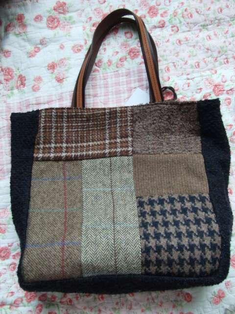レアprickleプリックル真夜中のサーカスbag日本ウール持ち手牛革 < 女性ファッション  レアprickleプリックル真夜中のサーカスbag日本ウール持ち手牛革 < 女性ファッションの